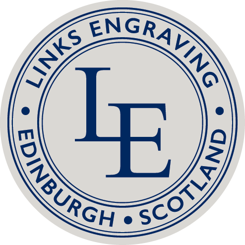 Links Engravers Primary Circle Logo Ammonite Grey